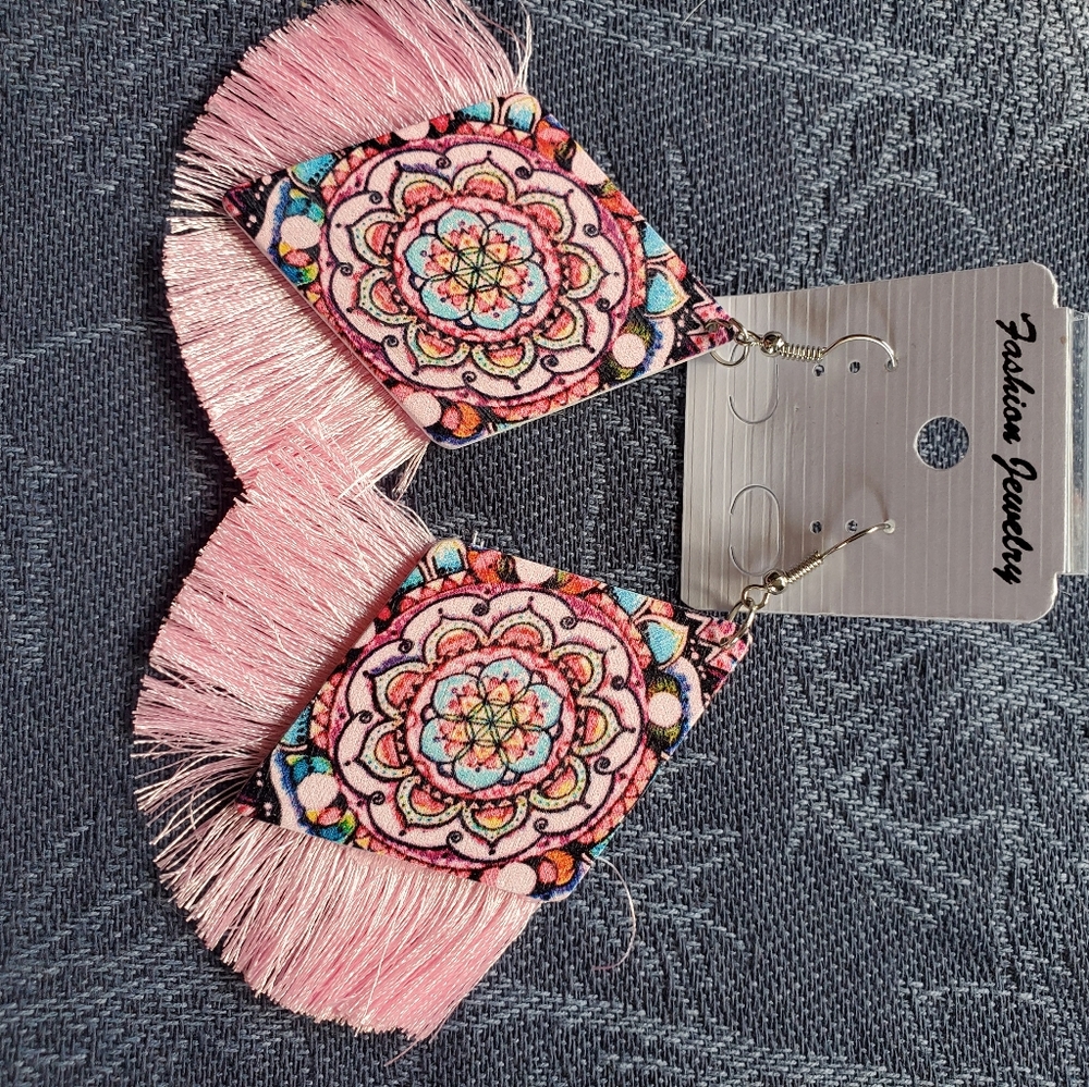 New tassel wood earrings
